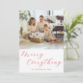 Cartes Pour Fêtes Annuelles Script Festif Rouge Simple Joyeux Tout Photo (Debout devant)