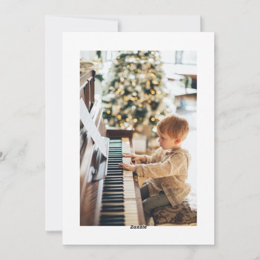 Cartes Pour Fêtes Annuelles Script Festif Rouge Simple Joyeux Tout Photo (Dos)