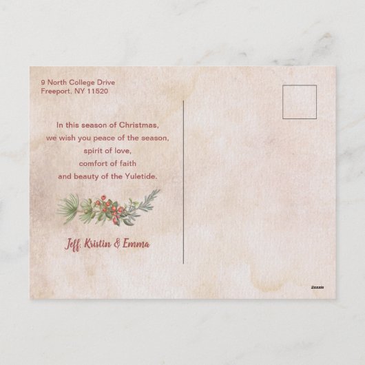 Cartes Pour Fêtes Annuelles Script & Fleurs les plus agréables / Photo Papier (Dos)