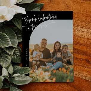 Cartes Pour Fêtes Annuelles Script Forever Us Photo Black Valentine