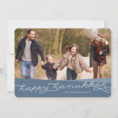 Cartes Pour Fêtes Annuelles Script Geo bleu ardoise | Hanoukka Photo (Devant)