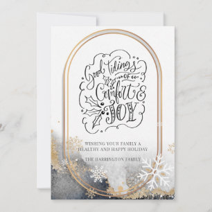 Cartes Pour Fêtes Annuelles Script Good Tidings Of Comfort And Joy Christmas