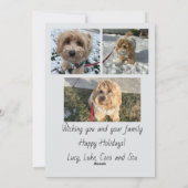 Cartes Pour Fêtes Annuelles Script Happy Holidays Photo Card (Dos)