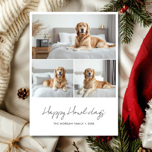 Cartes Pour Fêtes Annuelles Script Happy Howlidays Pet Christmas Puppies Photo