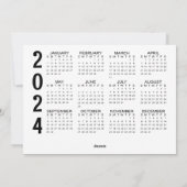 Cartes Pour Fêtes Annuelles Script HAPPY NEW YEAR Photo Overlay 2024 Calendrie (Dos)