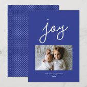 Cartes Pour Fêtes Annuelles Script Joy Moderne Photo Personnalisée (Devant / Derrière)