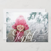 Cartes Pour Fêtes Annuelles Script Joyeuse Typographie Photo Noël (Devant)