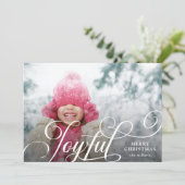 Cartes Pour Fêtes Annuelles Script Joyeuse Typographie Photo Noël (Debout devant)
