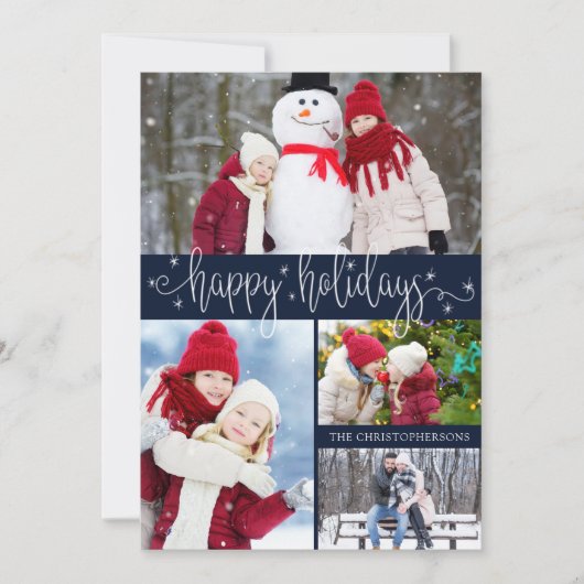 Cartes Pour Fêtes Annuelles Script JOYEUX NOËL 4 Photo (Devant)