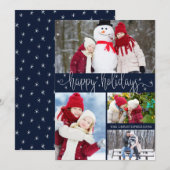 Cartes Pour Fêtes Annuelles Script JOYEUX NOËL 4 Photo (Devant / Derrière)