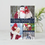 Cartes Pour Fêtes Annuelles Script JOYEUX NOËL 4 Photo (Debout devant)