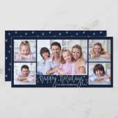 Cartes Pour Fêtes Annuelles Script JOYEUX NOËL | 5 Photos (Devant / Derrière)