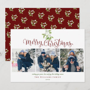 Cartes Pour Fêtes Annuelles Script Joyeux Noël Gui 3 Photo