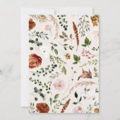 Cartes Pour Fêtes Annuelles script joyeux noël rustique cerf floral (Dos)