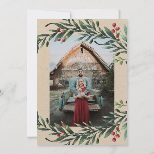 Cartes Pour Fêtes Annuelles Script Joyeux Noël vert photo (Dos)