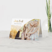 Cartes Pour Fêtes Annuelles Script Joyeux Or Chic avec photo courbe (Devant)