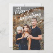 Cartes Pour Fêtes Annuelles Script Letter Joyeux Noël 2 Photo (Devant)