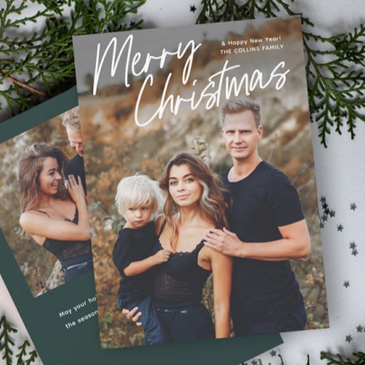 Cartes Pour Fêtes Annuelles Script Letter Joyeux Noël 2 Photo