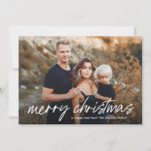 Cartes Pour Fêtes Annuelles Script Letter Joyeux Noël 2 Photo (Devant)