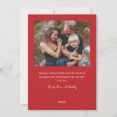 Cartes Pour Fêtes Annuelles Script Letter Joyeux Noël 2 Photo (Dos)