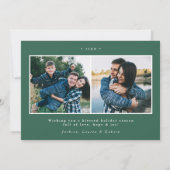 Cartes Pour Fêtes Annuelles Script lumineux moderne vert 3 photo (Dos)