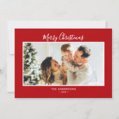 Cartes Pour Fêtes Annuelles Script manuscrit 5 photos moderne Joyeux Noël (Devant)