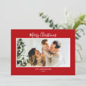 Cartes Pour Fêtes Annuelles Script manuscrit 5 photos moderne Joyeux Noël (Debout devant)