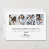 Cartes Pour Fêtes Annuelles Script manuscrit 5 photos moderne Joyeux Noël (Dos)