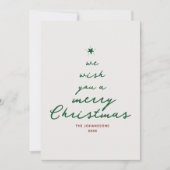 Cartes Pour Fêtes Annuelles Script manuscrit Arbre de Noël Photo moderne (Devant)