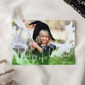 Cartes Pour Fêtes Annuelles Script manuscrit Green Happy Halloween Photo