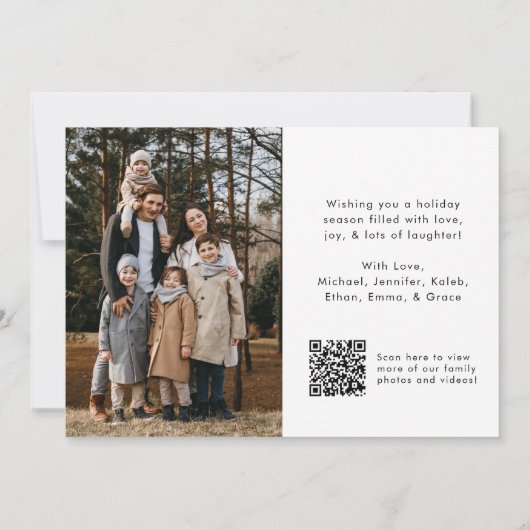 Cartes Pour Fêtes Annuelles Script manuscrit Happy Holidays QR Code 2 Photo (Dos)