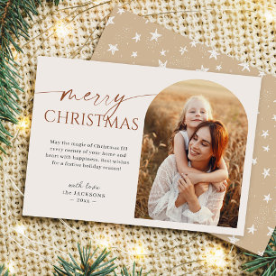 Cartes Pour Fêtes Annuelles Script manuscrit Joyeux Arche de Noël Photo