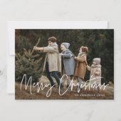 Cartes Pour Fêtes Annuelles Script manuscrit Joyeux Noël 2 Photo (Devant)