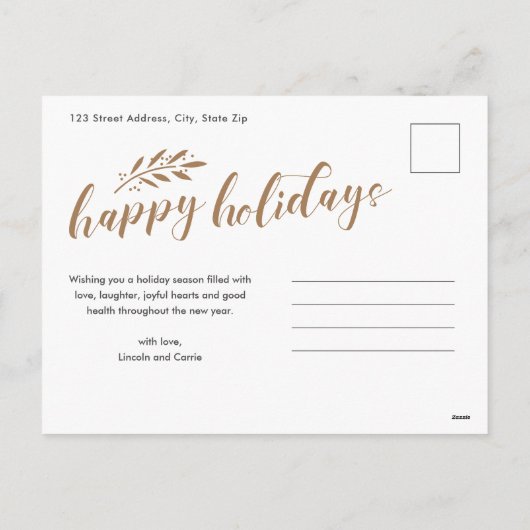 Cartes Pour Fêtes Annuelles Script Marié et Joyeux Mariage Photo Noël (Dos)