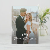 Cartes Pour Fêtes Annuelles Script Married Christmas Trees Wedding Photo (Debout devant)