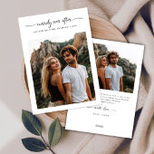 Cartes Pour Fêtes Annuelles Script Merrily Jamais après Noël Photo Mariage