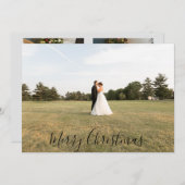 Cartes Pour Fêtes Annuelles Script Merry Christmas Photo Card (Devant / Derrière)
