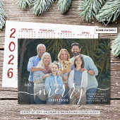 Cartes Pour Fêtes Annuelles Script MERRY NOËL Photo Overlay 2023 Calendrier