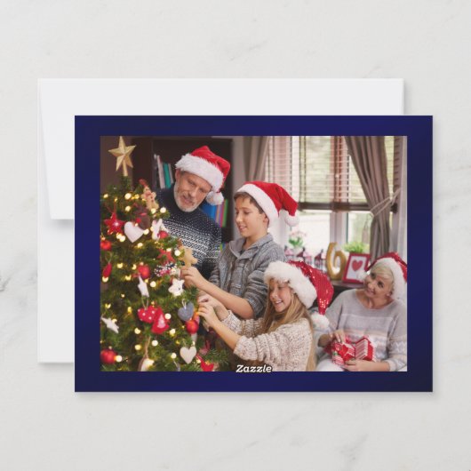 Cartes Pour Fêtes Annuelles Script minimal 6 Photo or Joyeux Noël (Dos)