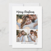 Cartes Pour Fêtes Annuelles Script minimal Botanique 3 photos multiples Noël (Devant)