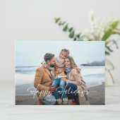 Cartes Pour Fêtes Annuelles Script minimal de Noël moderne Joyeux jours fériés (Debout devant)