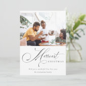 Cartes Pour Fêtes Annuelles Script minimal Merriest Christmas Greeting Photo (Debout devant)