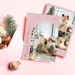 Cartes Pour Fêtes Annuelles Script minimaliste Joyeux Vacances Photo Dusty ros<br><div class="desc">Script minimaliste Joyeux vacances photo Dusty rose Holiday Card</div>