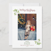 Cartes Pour Fêtes Annuelles Script Mistletoe Joyeux Noël Photo (Devant)
