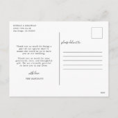 Cartes Pour Fêtes Annuelles Script moderne avec Mariage de coeur Photo Merci (Dos)