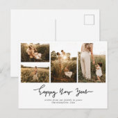 Cartes Pour Fêtes Annuelles Script moderne de bonne année | Multiphoto (Devant / Derrière)