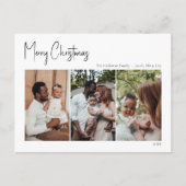 Cartes Pour Fêtes Annuelles Script moderne de Noël à trois photos (Devant)