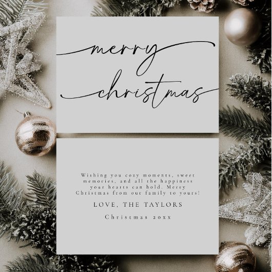 Cartes Pour Fêtes Annuelles Script moderne élégant Merry Christmas Card