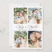 Cartes Pour Fêtes Annuelles Script moderne élégant Merry & Marié 4 Photo (Devant)