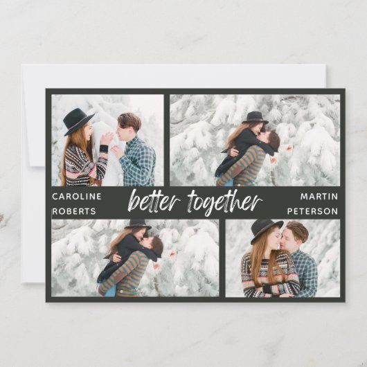 Cartes Pour Fêtes Annuelles script moderne élégant multi photo enregistrer la (Devant)